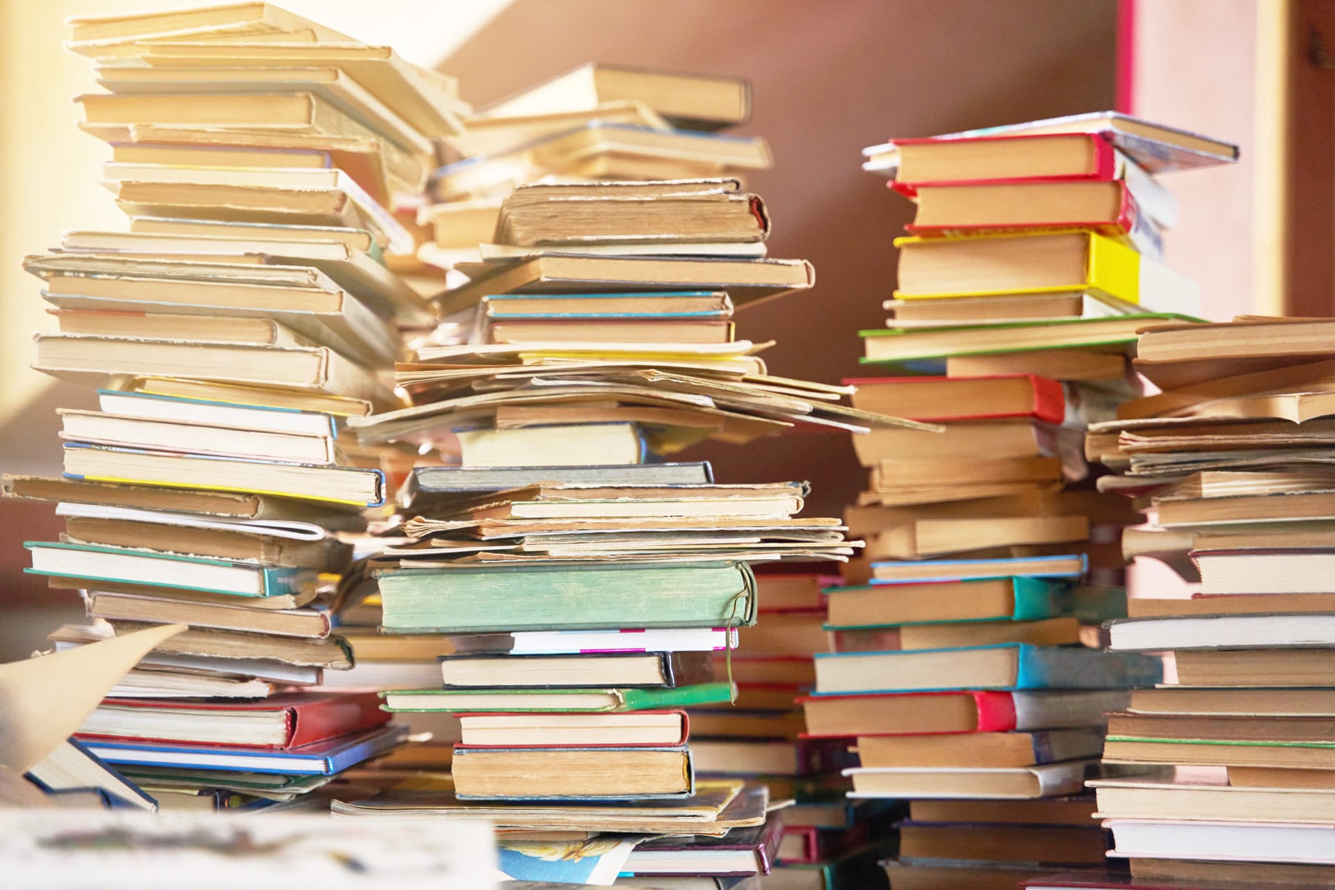 Piles of old books